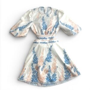 Floral Cut Out Tie Back Mini Dress